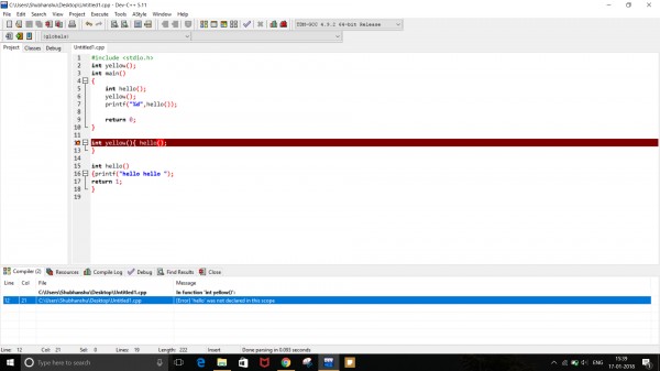 Programming: DOUBT ON FUNCTION DECLARATION WITHIN A FUNCTION IN C