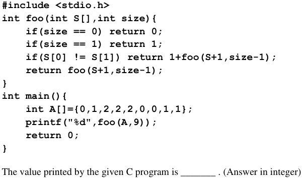 Programming in C: GATE CSE 2025 | Set 1 | Question: 51
