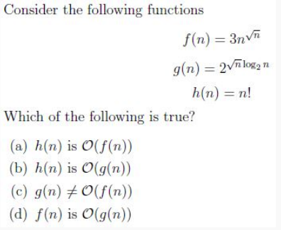 Algorithms: NPTEL Assignment Question