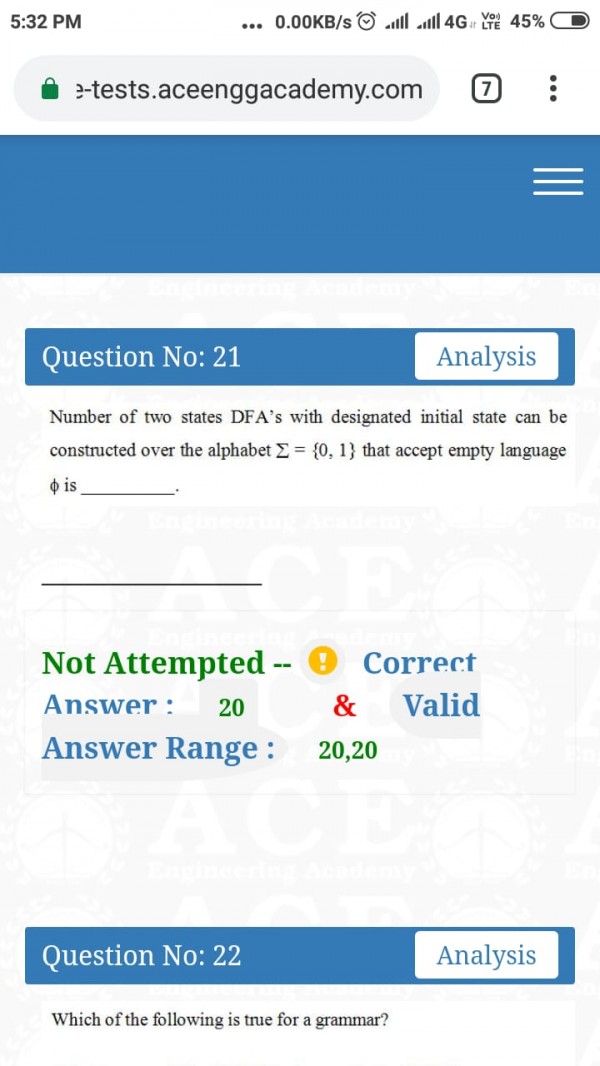 Theory of Computation Test series ace