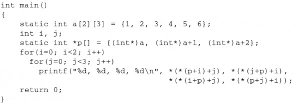 Programming in C: test series question