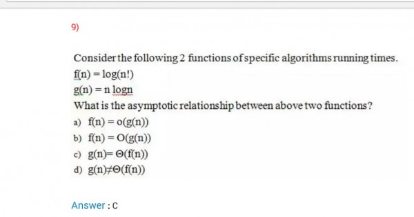 F N Log N G N N Logn What Is The Relationship Between Them Gate Overflow