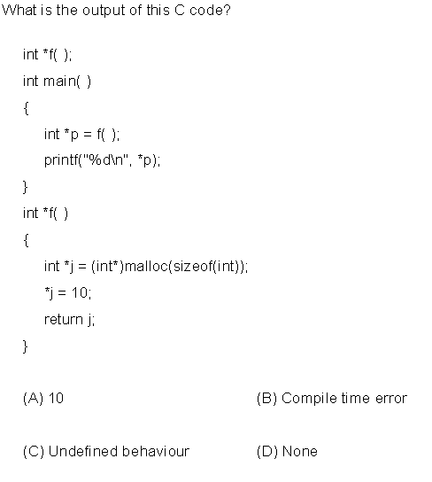 Programming in C: Output of C code