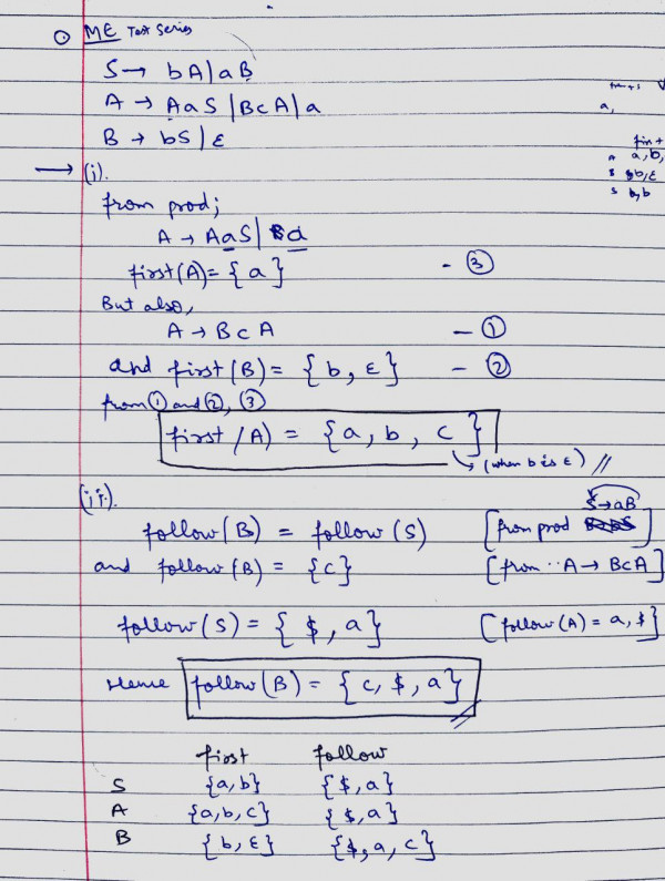 First and Follow calculation