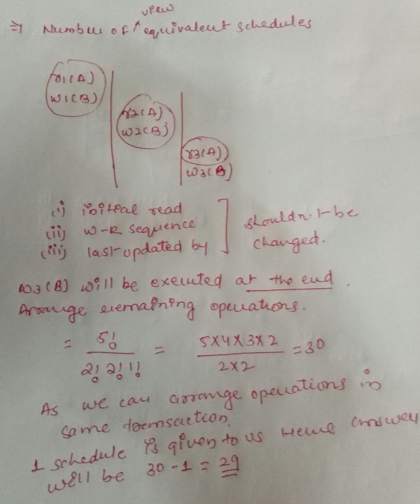 Databases: [DBMS] Number of view equal schedules