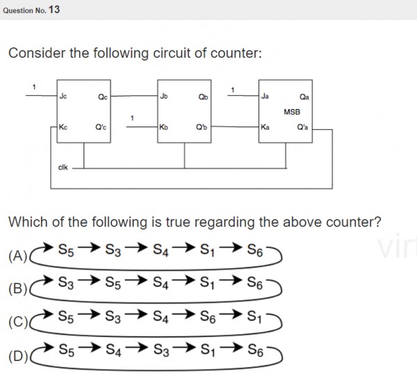 Digital Logic: Virtual Gate Test Series: Digital Logic - Counter