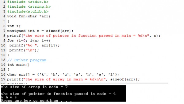 Programming in C: explain the output please.