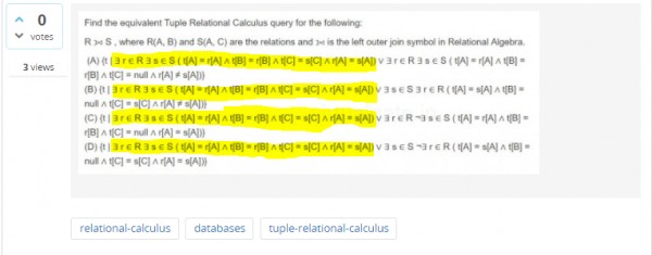 Databases: TUPLE CALCULUS