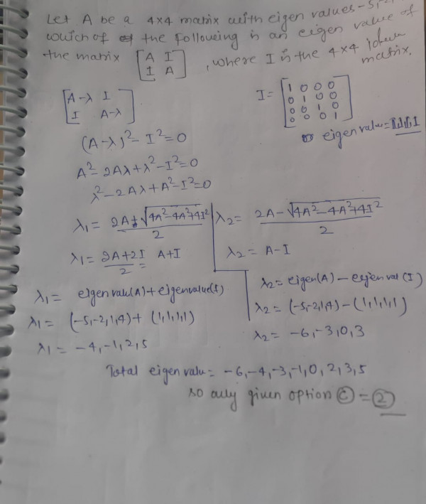 Linear Algebra: GATE CSE 2007 | Question: 25