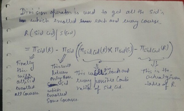 Databases: Explain Division Operator