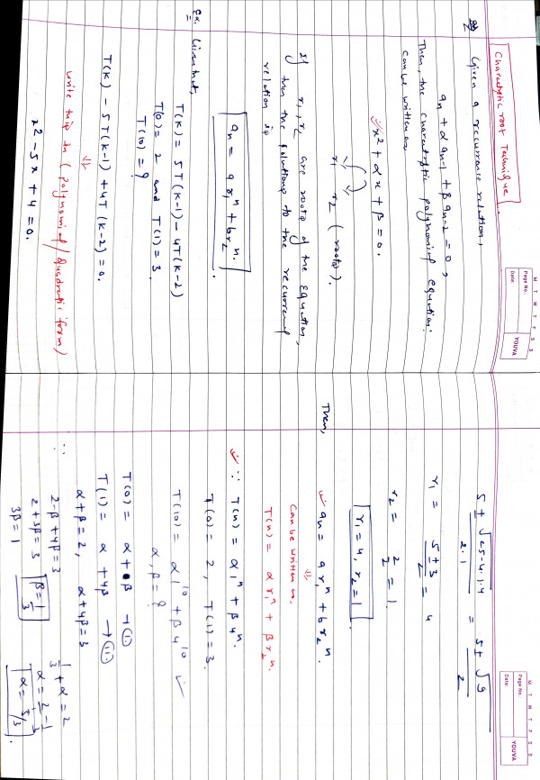 Answered: recurrence relation