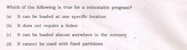 Operating System: Relocatable Program in Operating system